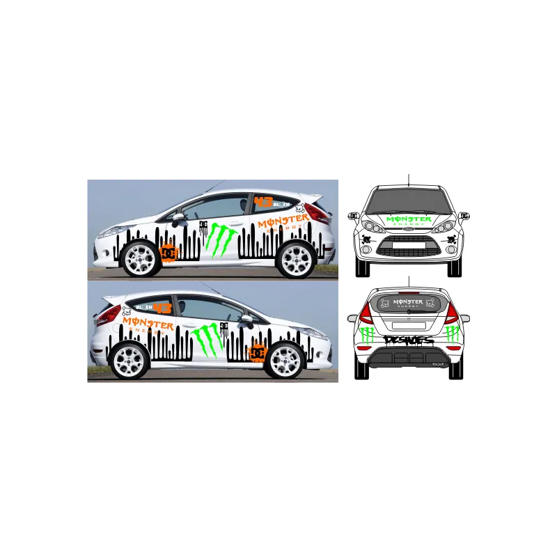Ken Block kit deco vehicule foncé