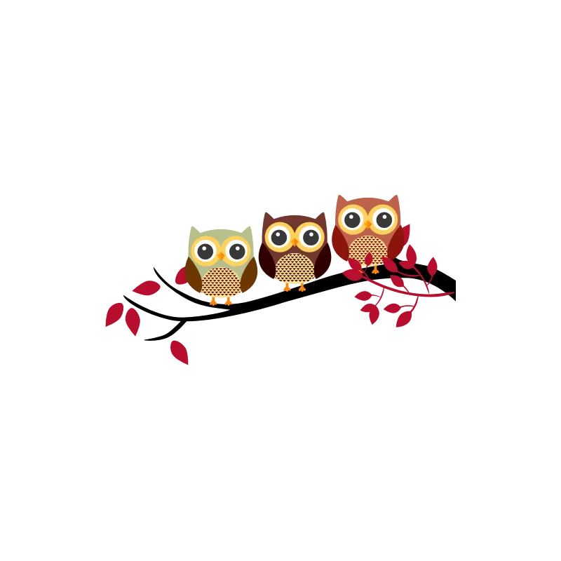 Trois oiseaux sur la branche