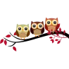 Trois oiseaux sur la branche