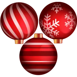 3 Boules de noël rouges