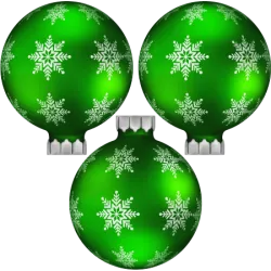 3 Boules de noël vertes T10