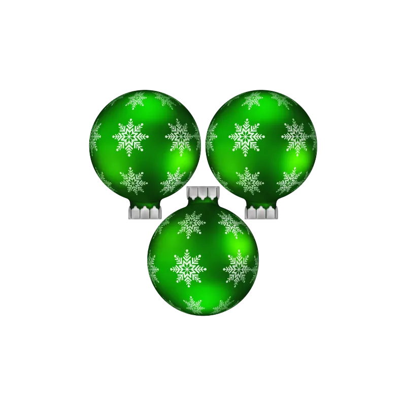 3 Boules de noël vertes T10