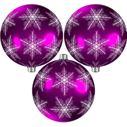 3 Boules de noël vertes