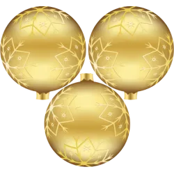 3 Boules de noël dorées T10