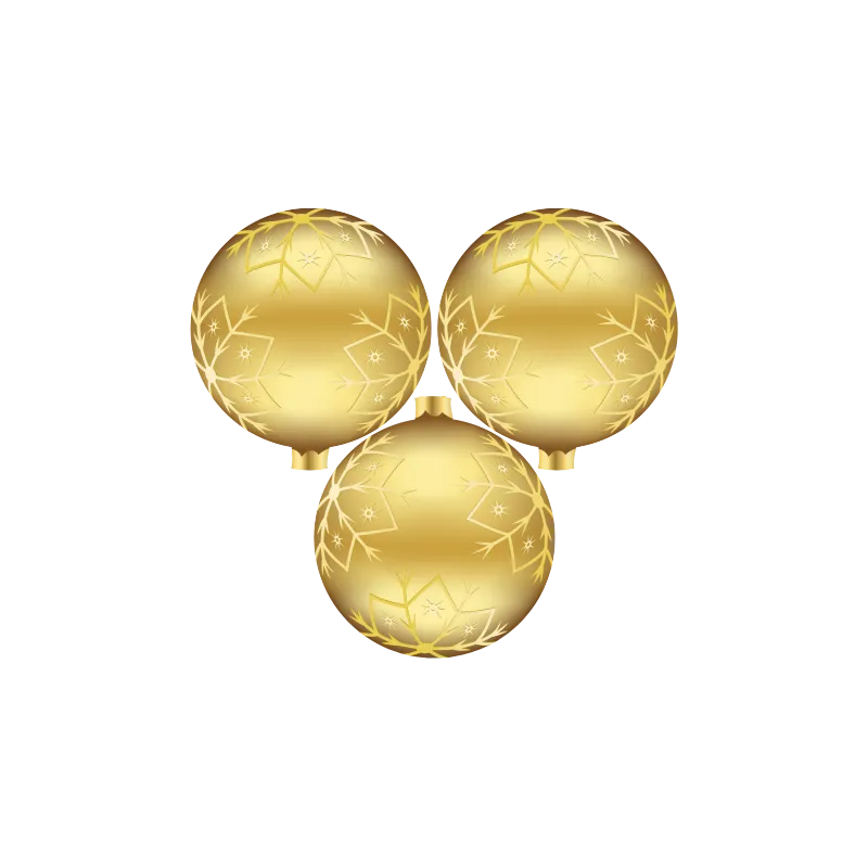 3 Boules de noël dorées T10