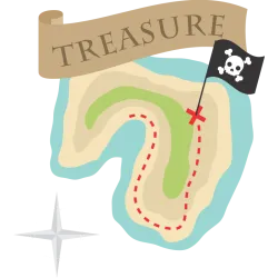 Autocollant Carte Trésor