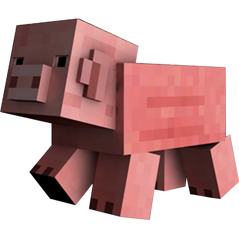 Autocollant minecraft cochon