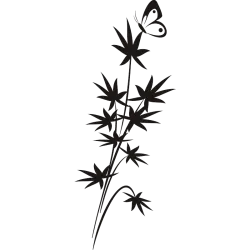 Sticker papillon sur plante