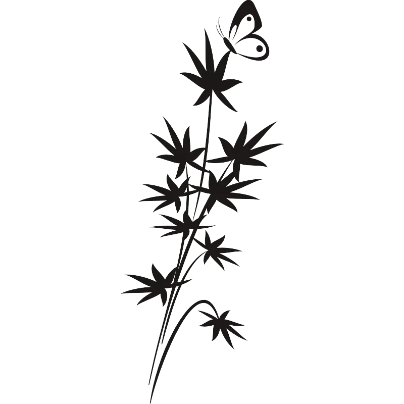 Sticker papillon sur plante