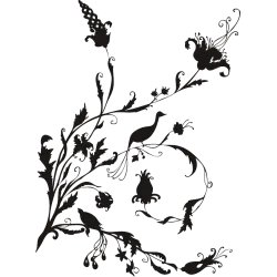 Sticker papillon sur plante