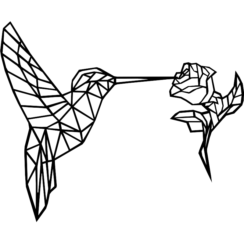 origami colibri et rose