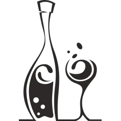 Bouteille et verre à vin design