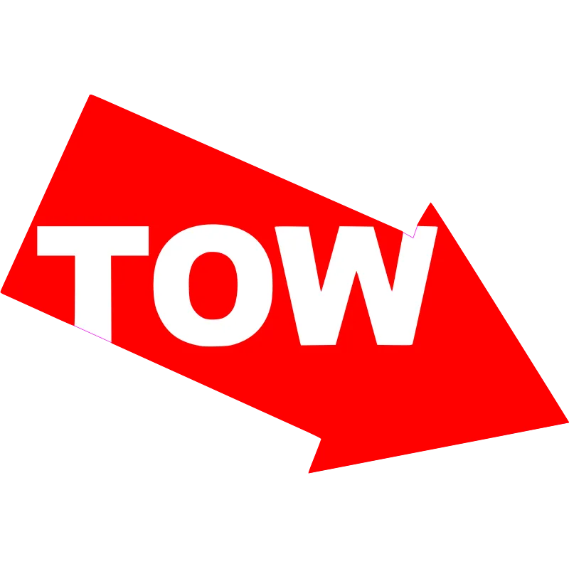 Autocollant Tow Blanc Flèche rouge