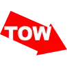 Autocollant Tow Blanc Flèche rouge