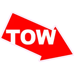autocollant Tow Rouge Liseret Blanc