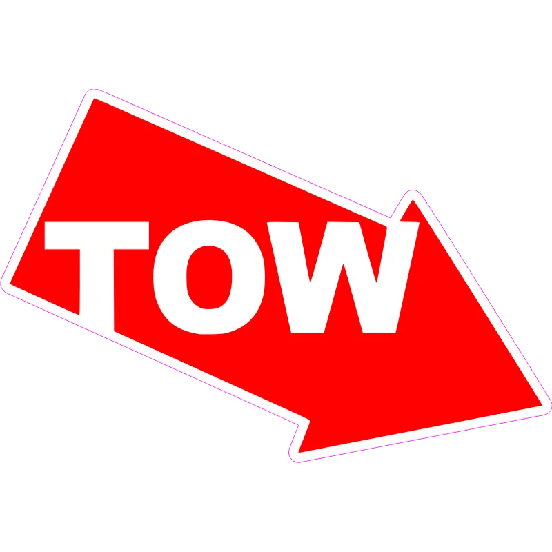 autocollant Tow Rouge Liseret Blanc