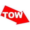 autocollant Tow Rouge Liseret Blanc