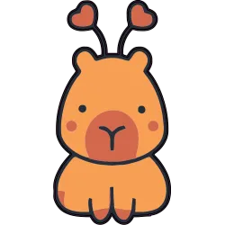 capybara coeur rouge