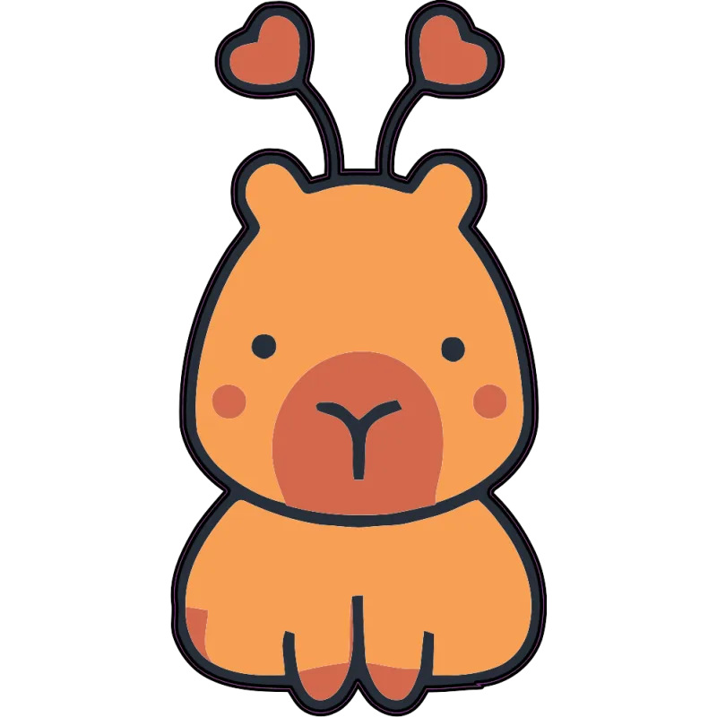 capybara coeur rouge