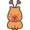 capybara coeur rouge